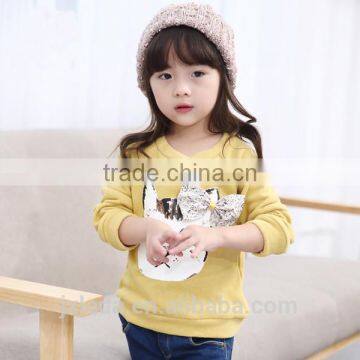 Girls Fashion Bowknot Embroidery Shirts Pullover Hoodies photo-2