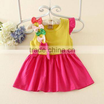 casual baby girl dresses bow ruffle sleeve without pictures