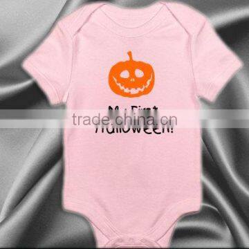 Halloween Children Cotton Orange Pumpkin Pattern Newborn Baby Unisex Bodysuit Romper photo-3