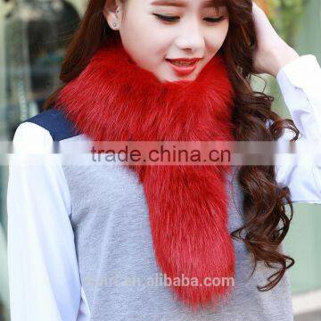 Pure colour Fox Fur Shawl Beige Thick Faux Fur Scarf