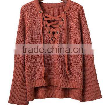 EY0851S New Style 2016 Women Fashion V-Neck Knitted Pullover Sweater photo-2