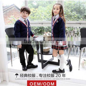 Custom Trend Winter Autumn Children 100%cotton School Uniform Cardigan Sweater photo-4