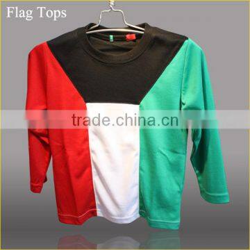 Wholesale 2016 summer national flag design tops Kuwait pattern t-shirt for arab child boys flag t-shirt custom