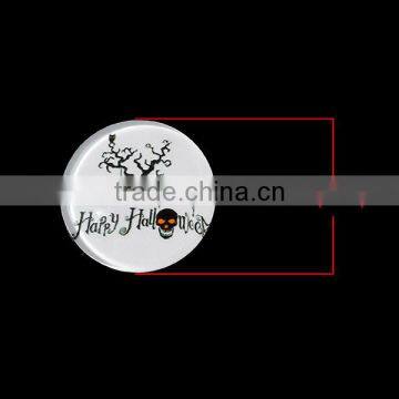 Glass Dome Seals Cabochons Round Flatback Black & White Halloween Grave Pumpkin Tree " Happy Halloween " Transparent 20mm Dia photo-2