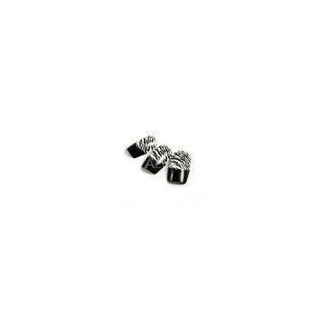 Girls Cute Zebra Stripe French Tip Fake Nails Black Print Tip False Nail