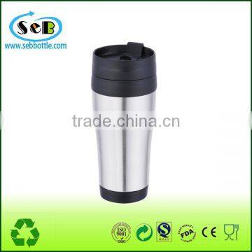 high quality custom non spill double wall stainless steel travel mug , coffee mug with screw lid