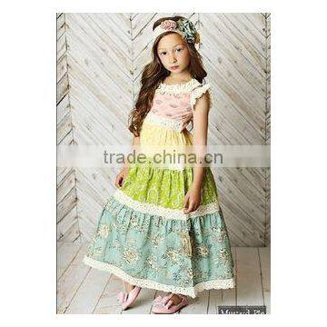 High Quality Summer Tutu Sweet Baby Applique Lace Ruffle Dress for Girls photo-5