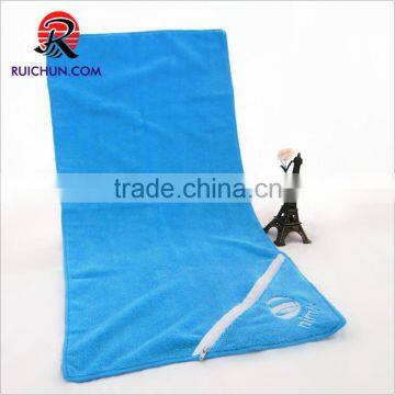 Quick Dry Small Best Microfiber Sport Sweat Gym Towel Pocket Zip