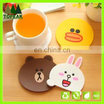 Hot sale multi-function high quality cheap promotion cartoon design soft pvc coaster