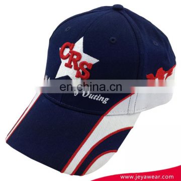 Competitive Factory Price Navy And White Embroidery Baseball Cap For Unisex Racing Trim Cap