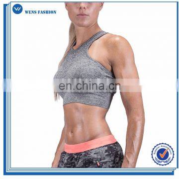 Custom yoga wear wholesale dry fit sport bra fitness women seamless performance gym bra street grey