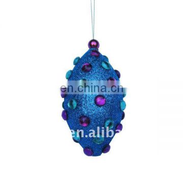 Blue Glitter&bead Christmas ball