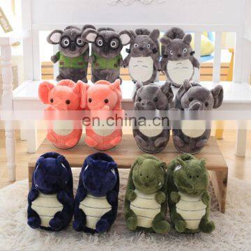 Wholesale soft animals plush elephant keep warm slippers