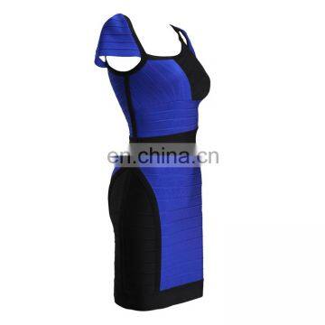 short sleeve bandage material ladies fashion night thailand dress