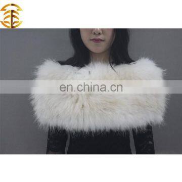 New Arrival Ladies Warm Winter Fur Shawel Scarf For White Real Raccoon