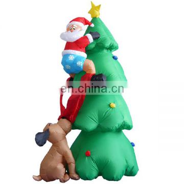 2014 best quality funny inlatable christmas santa climbing tree decoration