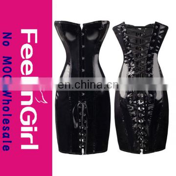 Wholesale PVC Long Line Overbust Leather Corset Plus Size