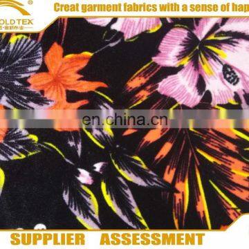 Wholesale Top Polyester Spandex Stretch printed Velour Fabric For Dress Garment Material