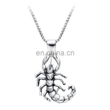 Classic Top Quality Scorpion Pendant Simple Antique Slivery Chain Latest Design Necklace