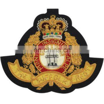 Royal British Army Blazer badge, crest, gold Bullion Blazer Crest, Hand Embroidered gold Blazer Crest, badge, patch, emblem