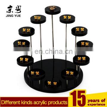 OEM/ODM rotating round pmma plexiglass acrylic jewelry display stand for ring display