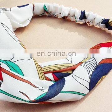 Polyester Printed Elastic Hair Band Hair Accessories Fashion Printing Headband for Women photo-4