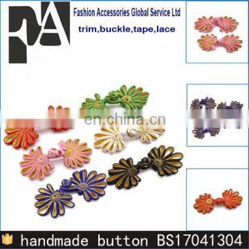 Colorful Daisy Chinese Frog Buttons Closure Knot Button for Handmade Cheongsam Sewing Craft