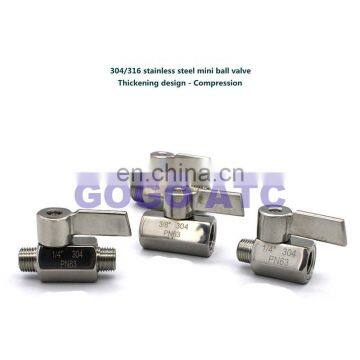 High Quality MINI Ball Valve Stainless Steel 304 1/8 1/4 3/8 1/2 Female Male Thread BSP for Water Oil Acid 2 Way Ball Valve photo-4