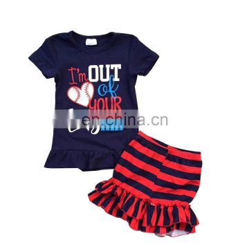 Cheap Summer Boutique Clothes Ruffle Stripe Short Little Kids Girls Clothes