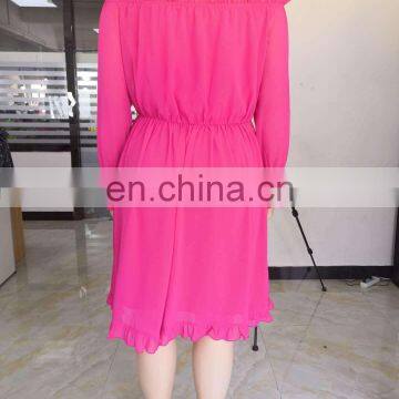 LAITE D2069 Amazon Hot Sales Women Autumn Solid Color Off-shoulder Plus Size Casual Dresses Plus Size Clothing photo-6