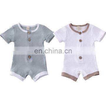 2020 Newest Summer Babay Clothes Ribbed Solid Romper Jumpsuit Baby Clothes Baby Clothing Boys' Rompers Baby+rompers photo-2