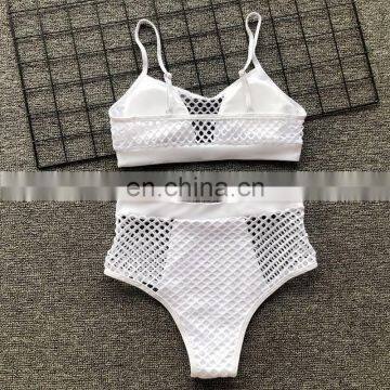 Swimwear Women 2019 Mermaid Swimsuit Halter Push Up Summer Neon Green Fishing Net Mesh Biquini Thong Bikini Maillot de Bain