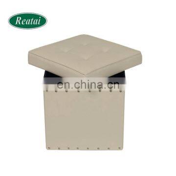 Reatai PVC Leather Folding Square Storage Home Stool Foldable Ottoman for Clothes photo-5