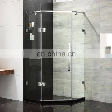 Safe Frameless Glass Shower Room house Stainless Steel fittings Pull Sliding Door