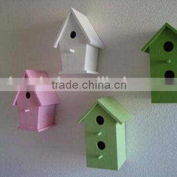 Custom Color Wall Hanging Bird House Wood