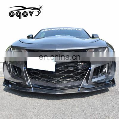 Newest wide body kit for Chevrolet Camaro in CQCV style carbon fiber rear lip side skirts fender hood wing spoiler ZL1 bumper