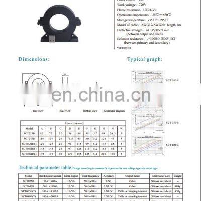 20A 50A 100A AC/DC Hall Effect Mini Electric Current Transformer With CE/Rohs photo-4