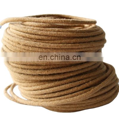 2*0.75mm Environmental Friendly Natural Hemp Fabric Linen Electrical Cable Textile Wire for Decorative Pendant Light