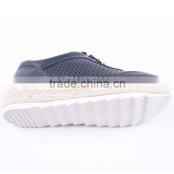 Bottom Jagged Female Breathable Straw Interlay Outsole Lace up Ladies Sneakers photo-6