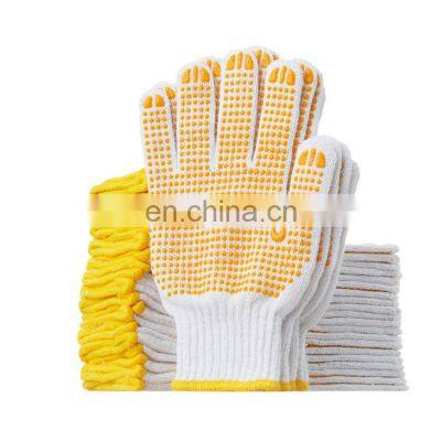 Low Price Knitted PVC Dotted Cotton Gloves White Cotton Gloves