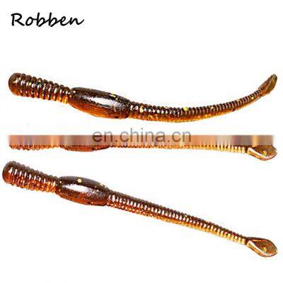12pcs/lot 80mm 1.1g Simulation Fishing Earthworms Artificial Bait Worms Lifelike Brown Earthworm Fish Lure photo-2
