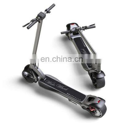 Weihai Mercane wide wheel dual motor 48v 500W 2 fat wheel one person folding electric kick scooter