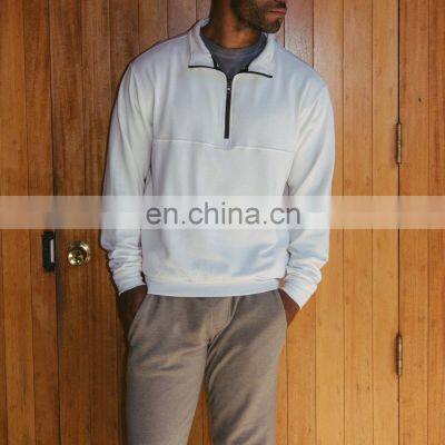 oem fashion solid color thick cotton zipper up spring men sweatshirt clothing 2021