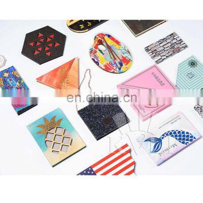 Custom logo handmade eye shadow case packaging with mirror empty magnetic eyeshadow palette