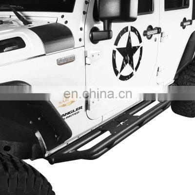 Black Textured Powder Side Steps Nerf Bars Running Board For 2007-2018 Jeep Wrangler JK 4 Door photo-3