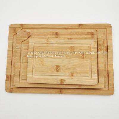 Amazon hot sell 3 pieces bamboo cutting boards for home hotel kitchen