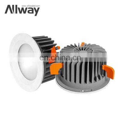 ALLWAY Interior Design High Brightness Anti Glare Adjustable Waterproof Ceiling 40W Led Downlights