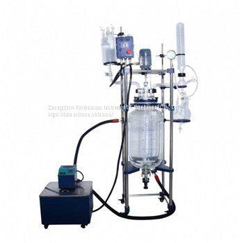100L Jacket Glass Reactor Jacketed Glass Reactors (double Layer) WKS-150 Glass Reactor Online photo-3