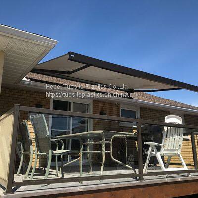 High-end Outdoor Aluminium Awning Garden Cover With LED Light Full Cassette Retractable Awning