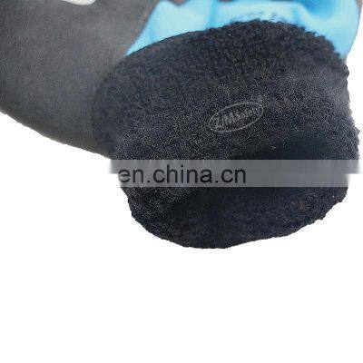 Fleece Thermal Double Lining Latex Gloves 3/4 Coated Freezer Work Gloves Cold Resistant Mitts Outdoor Winter Glove -30C